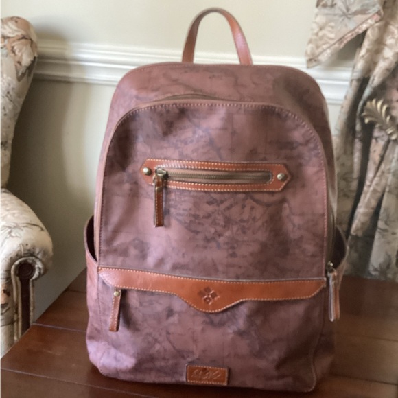 Patricia Nash Brown Karina Map Full Size Backpack - Picture 3 of 9